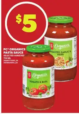 Loblaws PC ORGANICS PASTA SAUCE, 700 ML offer