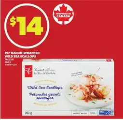 Loblaws PC BACON-WRAPPED WILD SEA SCALLOPS, 260 G offer