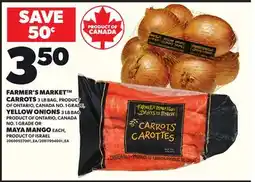 Loblaws FARMER'S MARKET CARROTS, 3 LB BAG OR YELLOW ONIONS, 3 LB BAG OR MAYA MANGO, EACH offer