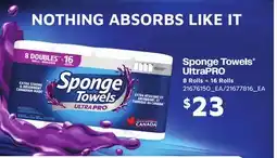Loblaws SPONGE TOWELS ULTRAPRO, 8 ROLLS = 16 ROLLS offer