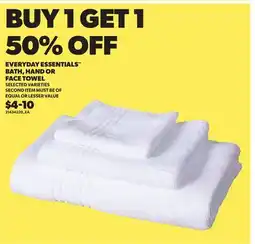 Loblaws EVERYDAY ESSENTIALS BATH, HAND OR FACE TOWEL offer