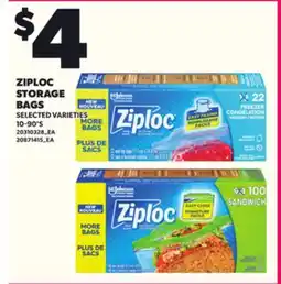 Loblaws ZIPLOC STORAGE BAGS, 10-90'S offer