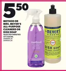 Loblaws METHOD OR MRS. MEYER'S ALL-PURPOSE CLEANERS OR DISH SOAP, 473-828 ML offer