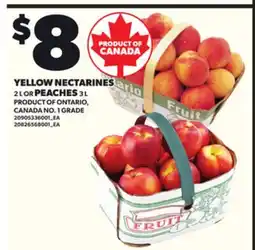 Loblaws YELLOW NECTARINES, 2L PEACHES, 3L offer