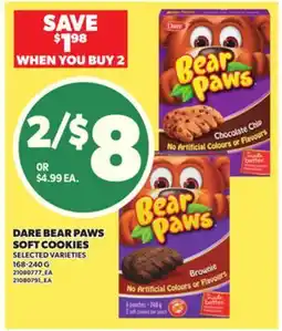 Loblaws DARE BEAR PAWS SOFT COOKIES, 168-240 G offer