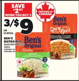 Loblaws BEN'S BISTRO RICE, 250 G offer