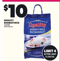Loblaws QUALITY BASMATI RICE, 3.63 KG offer