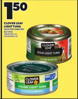 Loblaws CLOVER LEAF LIGHT TUNA, 85/170 G offer