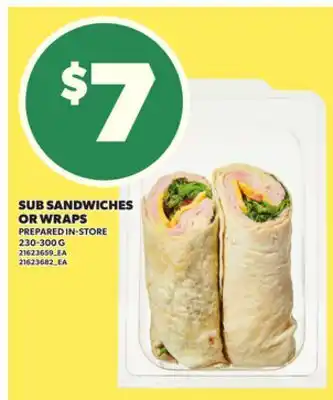 Loblaws SUB SANDWICHES OR WRAPS, 230-300 G offer