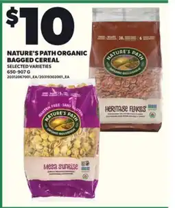 Loblaws NATURE'S PATH ORGANIC BAGGED CEREAL, 650-907 G offer