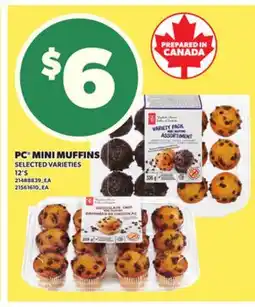 Loblaws PC MINI MUFFINS, 12'S offer