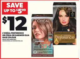 Loblaws L'ORÉAL PREFERENCE OR FÉRIA OR GARNIER OLIA HAIR COLOUR offer