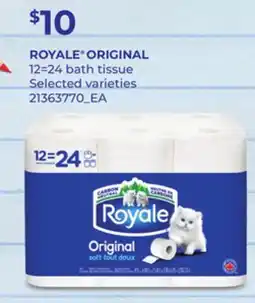 Loblaws ROYALE ORIGINAL 12=24 BATH TISSUE offer