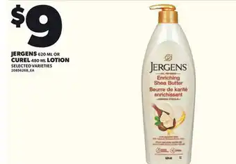 Loblaws JERGENS, 620 ML OR CUREL LOTION CUREL, 480 ML offer