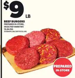 Loblaws BEEF BURGERS, 19.84/KG offer