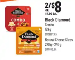 Loblaws BLACK DIAMOND COMBO, 129 G, NATURAL CHEESE SLICES 220 G - 240 G offer