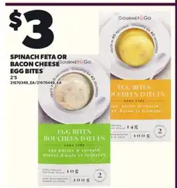 Loblaws SPINACH FETA OR BACON CHEESE EGG BITES, 2'S offer