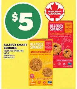 Loblaws ALLERGY SMART COOKIES, 140 G offer