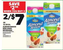Loblaws ALMOND BREEZE NON-DAIRY BEVERAGE, 1.89 L offer