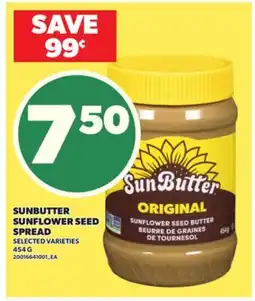 Loblaws SUNBUTTER SUNFLOWER SEED, 454 G offer