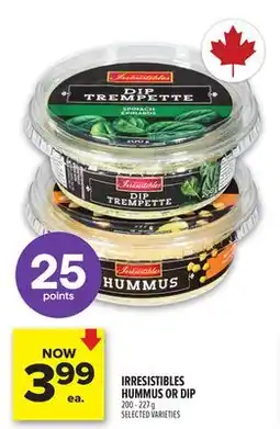 Metro IRRESISTIBLES HUMMUS OR DIP offer