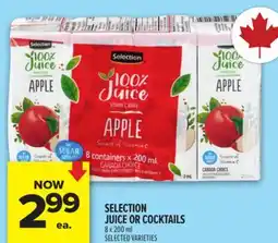 Metro SELECTION JUICE OR COCKTAILS offer