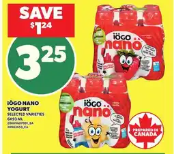 Loblaws iiÖGO NANO YOGURT, 6X93 ML offer