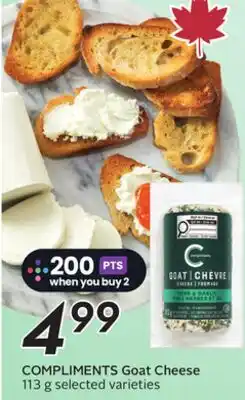 Sobeys COMPLIMENTS Goat Cheese offer