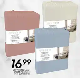 Sobeys LOFT HOTEL Luxury Sheet Sets offer