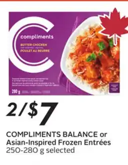 Sobeys COMPLIMENTS BALANCE or Asian-Inspired Frozen Entrées offer