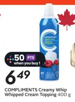 Sobeys COMPLIMENTS Creamy Whip Whipped Cream Topping offer