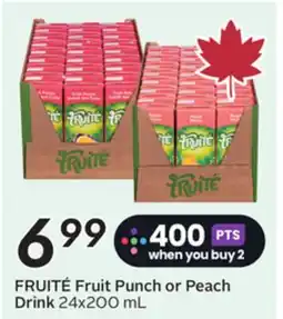 Sobeys FRUITÉ Fruit Punch or Peach Drink offer