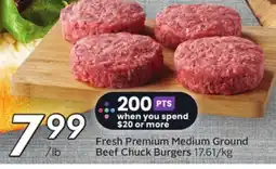 Sobeys Fresh Premium Medium Ground Beef Chuck Burgers offer