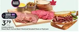 Sobeys COMPLIMENTS Roast Beef, Corned Beef, Montreal Smoked Meat or Pastrami offer