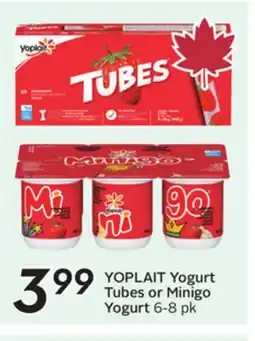 Sobeys YOPLAIT Yogurt Tubes or Minigo Yogurt offer