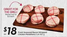 Sobeys Fresh Seasoned Bacon-Wrapped Chicken Medallions offer
