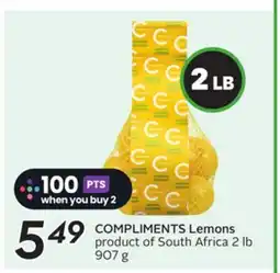 Sobeys COMPLIMENTS Lemons offer