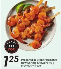 Sobeys Marinated Raw Shrimp Skewers offer