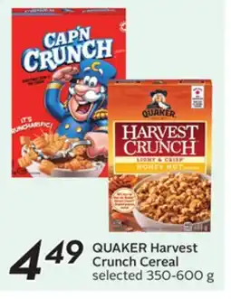 Sobeys QUAKER Harvest Crunch Cereal offer