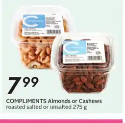 Sobeys COMPLIMENTS Almonds or Cashews offer