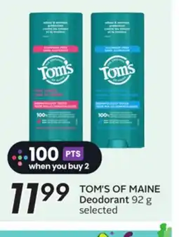 Sobeys TOM'S OF MAINE Deodorant offer