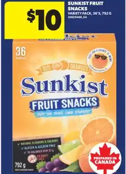 Real Canadian Superstore SUNKIST FRUIT SNACKS, 36'S, 792 G offer