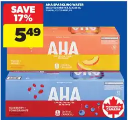 Real Canadian Superstore AHA SPARKLING WATER, 12X355 ML offer