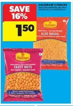 Real Canadian Superstore HALDIRAM'S SNACKS, 90/150 G offer