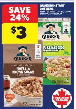 Real Canadian Superstore QUAKER INSTANT OATMEAL, 232-344 G offer