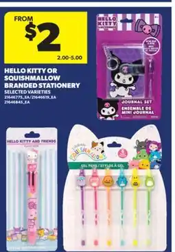Real Canadian Superstore HELLO KITTY OR SQUISHMALLOW BRANDED STATIONERY offer