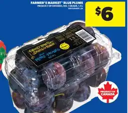 Real Canadian Superstore FARMER'S MARKET BLUE PLUMS, 1.5 L offer