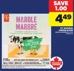 Real Canadian Superstore PC NATURAL CHEESE SLICES, 210 G offer