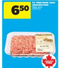 Real Canadian Superstore PC FREE FROM LEAN GROUND PORK FRESH, 454 G offer