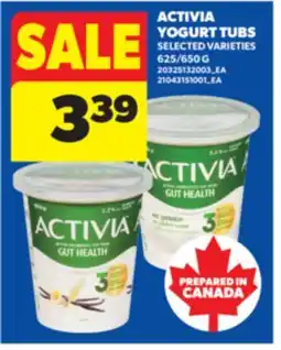 Real Canadian Superstore ACTIVIA YOGURT TUBS, 625/650 G offer